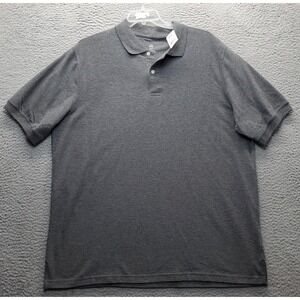 Harbour Bay Golf Polo Shirt Mens 2XLT Gray Performance Slit Short Sleeve Popover